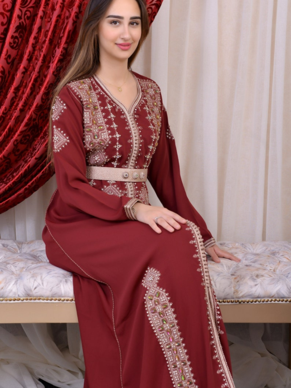 Stylish red kaftan with elegant flowing design