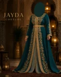Stylish blue caftan dress designed for women’s special occasions