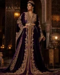 Handcrafted Moroccan red kaftan dress with refined details